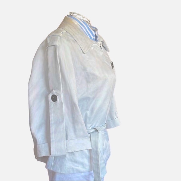 Calvin Klein Cropped Light Blue Trench - Picture 6 of 7